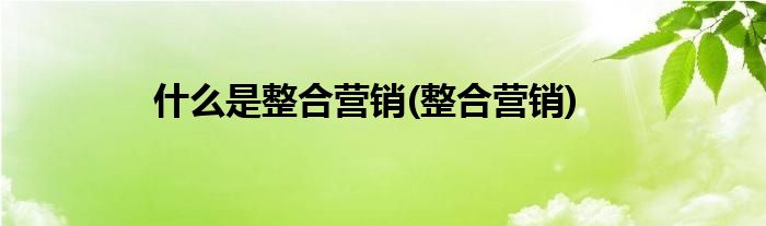 什么是整合營(yíng)銷(整合營(yíng)銷)