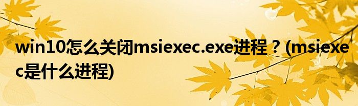 win10怎么關(guān)閉msiexec.exe進(jìn)程？(msiexec是什么進(jìn)程)