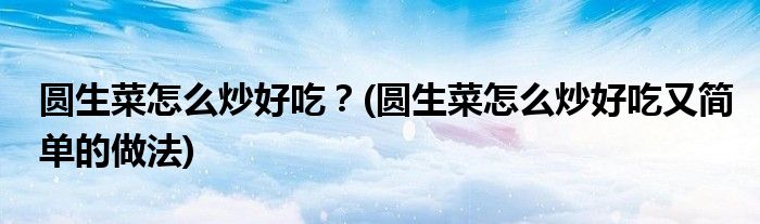 圓生菜怎么炒好吃？(圓生菜怎么炒好吃又簡單的做法)