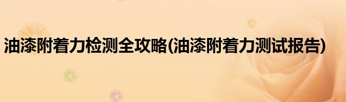 油漆附著力檢測全攻略(油漆附著力測試報告)