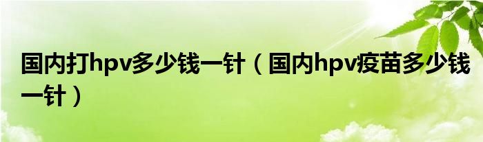 國(guó)內(nèi)打hpv多少錢一針（國(guó)內(nèi)hpv疫苗多少錢一針）