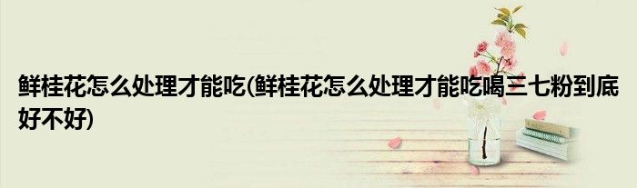 鮮桂花怎么處理才能吃(鮮桂花怎么處理才能吃喝三七粉到底好不好)
