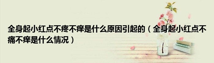 全身起小紅點(diǎn)不疼不癢是什么原因引起的(全身起小紅點(diǎn)不痛不癢是什么情況)