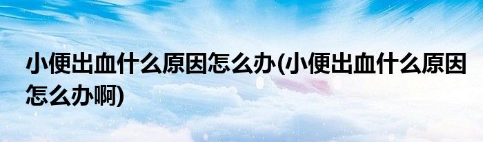 小便出血什么原因怎么辦(小便出血什么原因怎么辦啊)