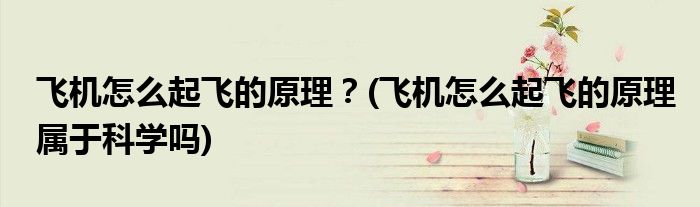 飛機怎么起飛的原理？(飛機怎么起飛的原理屬于科學(xué)嗎)