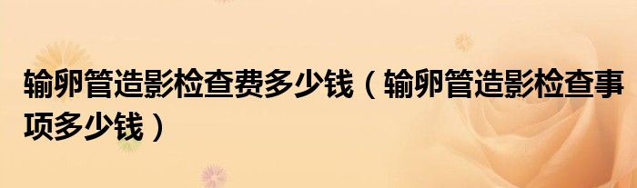 輸卵管造影檢查費多少錢（輸卵管造影檢查事項多少錢）