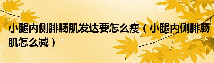 小腿內(nèi)側(cè)腓腸肌發(fā)達(dá)要怎么瘦（小腿內(nèi)側(cè)腓腸肌怎么減）
