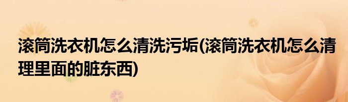 滾筒洗衣機怎么清洗污垢(滾筒洗衣機怎么清理里面的臟東西)