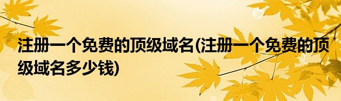 注冊一個免費的頂級域名(注冊一個免費的頂級域名多少錢)