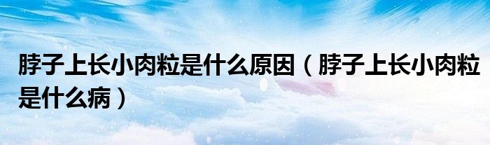 脖子上長小肉粒是什么原因（脖子上長小肉粒是什么?。?class='thumb lazy' /></a>
		    <header>
		<h2><a  href=