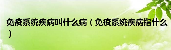 免疫系統(tǒng)疾病叫什么?。庖呦到y(tǒng)疾病指什么）