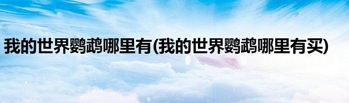 我的世界鸚鵡哪里有(我的世界鸚鵡哪里有買(mǎi))
