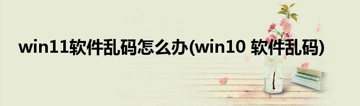 win11軟件亂碼怎么辦(win10 軟件亂碼)