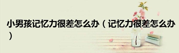 小男孩記憶力很差怎么辦（記憶力很差怎么辦）