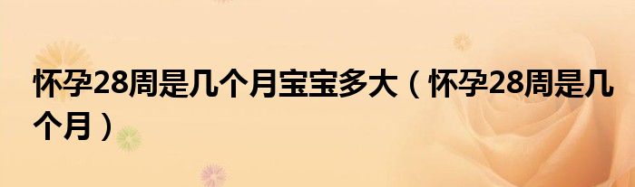 懷孕28周是幾個(gè)月寶寶多大（懷孕28周是幾個(gè)月）
