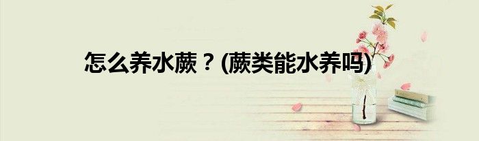 怎么養(yǎng)水蕨？(蕨類能水養(yǎng)嗎)
