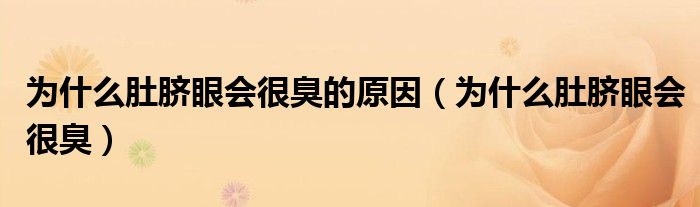 為什么肚臍眼會很臭的原因(為什么肚臍眼會很臭)