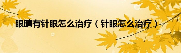 眼睛有針眼怎么治療（針眼怎么治療）