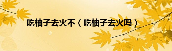 吃柚子去火不(吃柚子去火嗎)