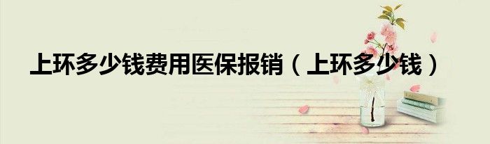 上環(huán)多少錢費用醫(yī)保報銷（上環(huán)多少錢）
