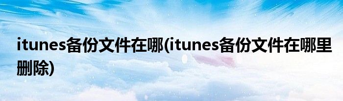 itunes備份文件在哪(itunes備份文件在哪里刪除)