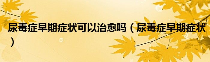尿毒癥早期癥狀可以治愈嗎(尿毒癥早期癥狀)