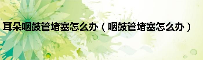 耳朵咽鼓管堵塞怎么辦（咽鼓管堵塞怎么辦）
