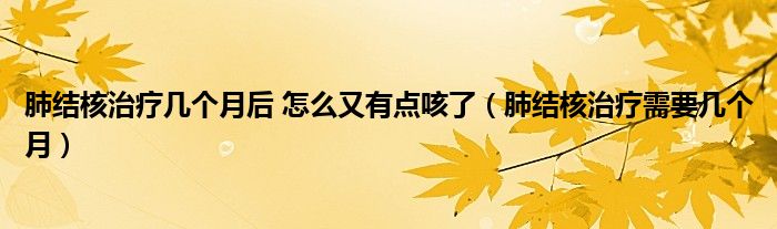 肺結(jié)核治療幾個月后 怎么又有點咳了（肺結(jié)核治療需要幾個月）