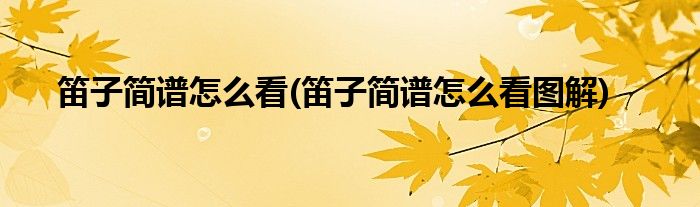 笛子簡譜怎么看(笛子簡譜怎么看圖解)