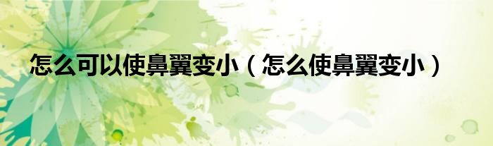 怎么可以使鼻翼變?。ㄔ趺词贡且碜冃。?class='thumb lazy' /></a>
		    <header>
		<h2><a  href=