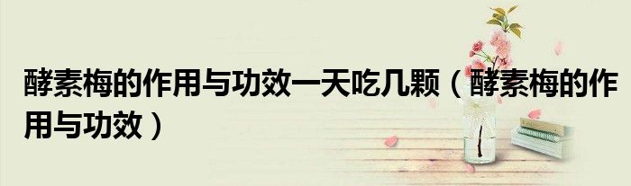 酵素梅的作用與功效一天吃幾顆（酵素梅的作用與功效）