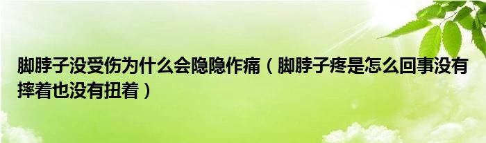 腳脖子沒受傷為什么會隱隱作痛（腳脖子疼是怎么回事沒有摔著也沒有扭著）