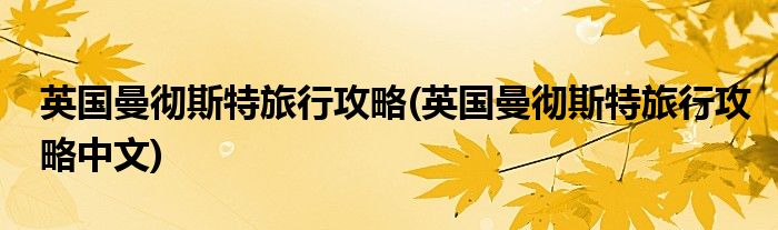 英國(guó)曼徹斯特旅行攻略(英國(guó)曼徹斯特旅行攻略中文)
