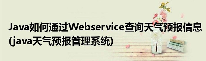 Java如何通過Webservice查詢天氣預(yù)報(bào)信息(java天氣預(yù)報(bào)管理系統(tǒng))