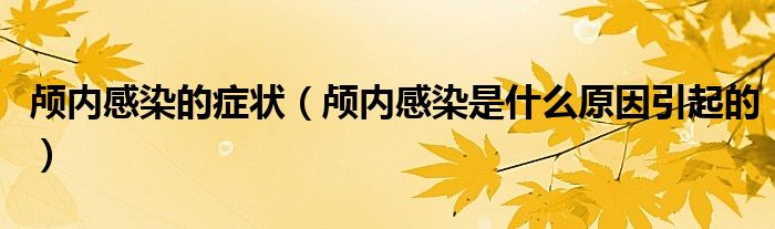 顱內(nèi)感染的癥狀(顱內(nèi)感染是什么原因引起的)