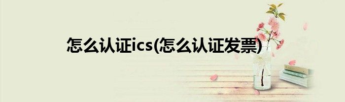 怎么認(rèn)證ics(怎么認(rèn)證發(fā)票)