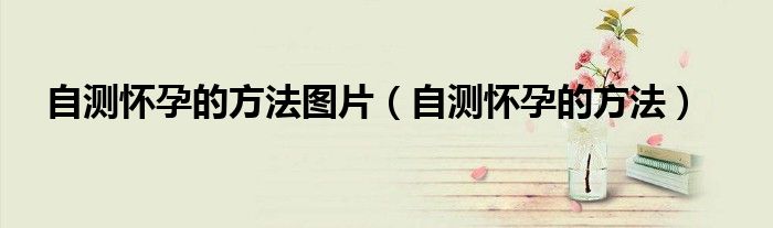 自測懷孕的方法圖片（自測懷孕的方法）