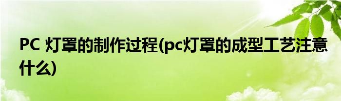 PC 燈罩的制作過程(pc燈罩的成型工藝注意什么)