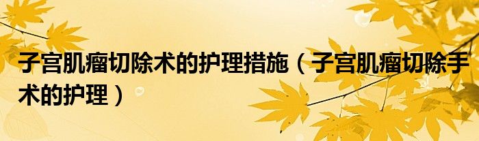 子宮肌瘤切除術(shù)的護(hù)理措施（子宮肌瘤切除手術(shù)的護(hù)理）