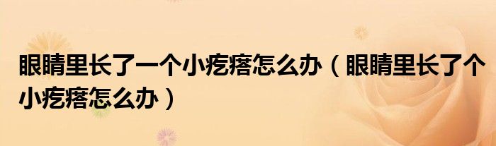 眼睛里長了一個(gè)小疙瘩怎么辦（眼睛里長了個(gè)小疙瘩怎么辦）