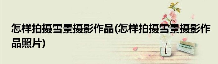 怎樣拍攝雪景攝影作品(怎樣拍攝雪景攝影作品照片)