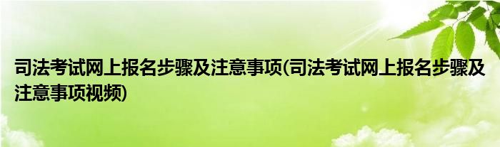 司法考試網(wǎng)上報名步驟及注意事項(司法考試網(wǎng)上報名步驟及注意事項視頻)