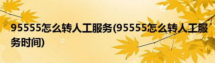 95555怎么轉(zhuǎn)人工服務(wù)(95555怎么轉(zhuǎn)人工服務(wù)時間)
