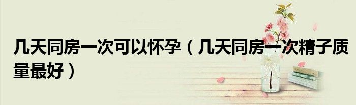 幾天同房一次可以懷孕(幾天同房一次精子質(zhì)量最好)