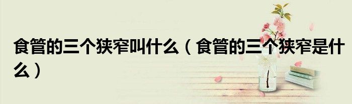 食管的三個狹窄叫什么（食管的三個狹窄是什么）