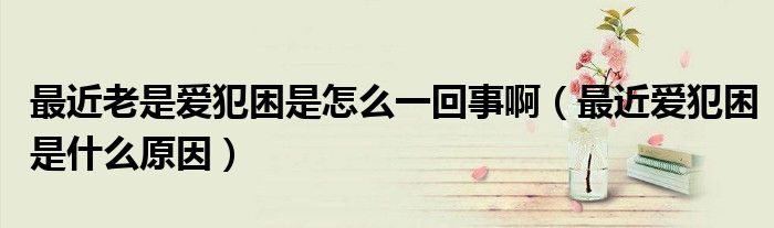 最近老是愛(ài)犯困是怎么一回事?。ㄗ罱鼝?ài)犯困是什么原因）
