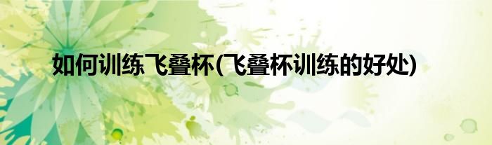 如何訓(xùn)練飛疊杯(飛疊杯訓(xùn)練的好處)