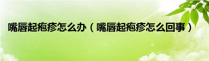 嘴唇起皰疹怎么辦(嘴唇起皰疹怎么回事)