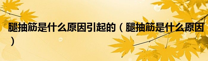 腿抽筋是什么原因引起的(腿抽筋是什么原因)
