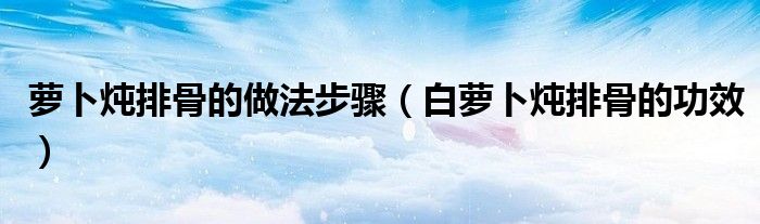 蘿卜燉排骨的做法步驟（白蘿卜燉排骨的功效）